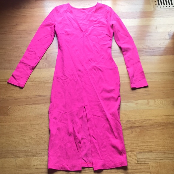 Pink long sleeve midi dress - Picture 3 of 5